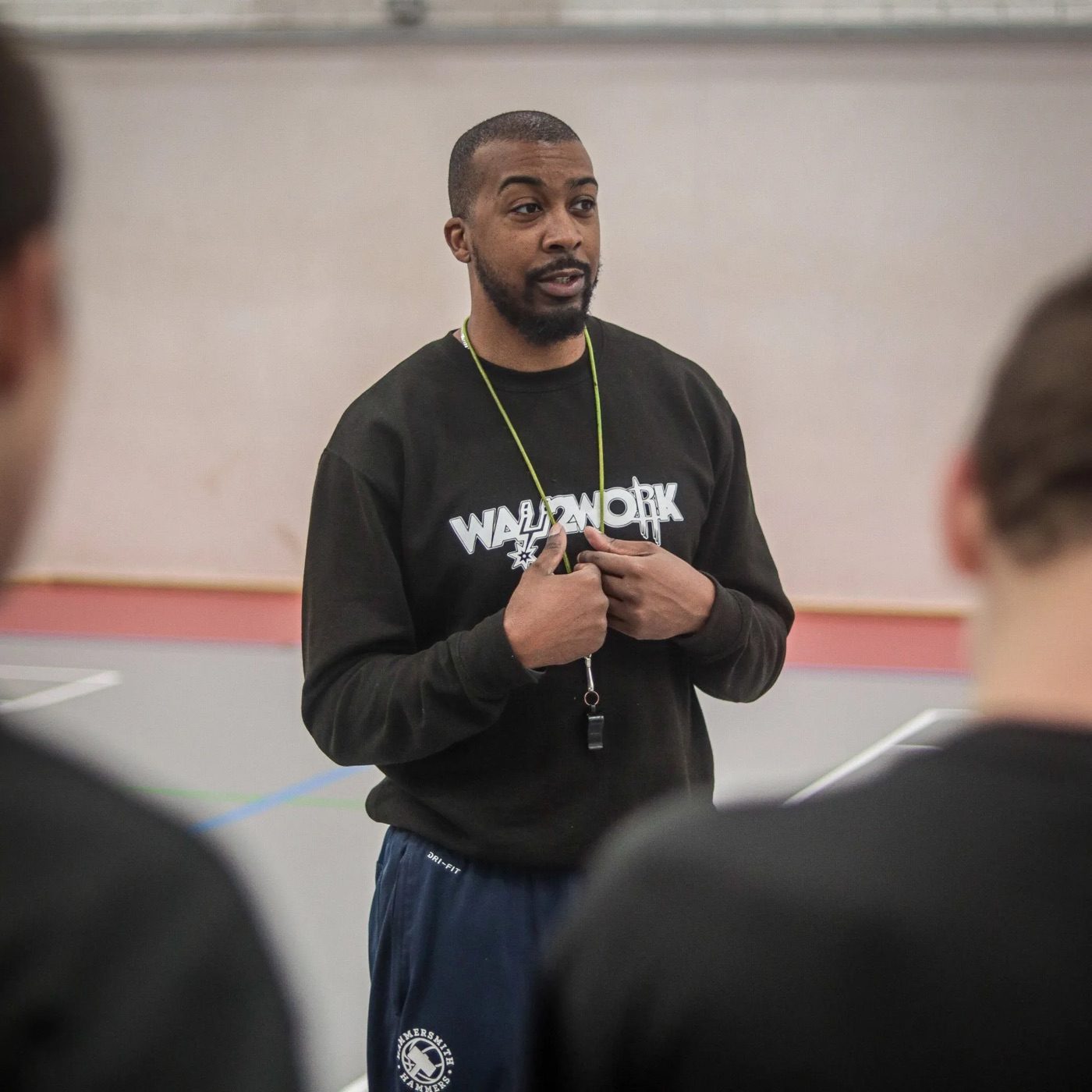Way2Work coach talking to his players